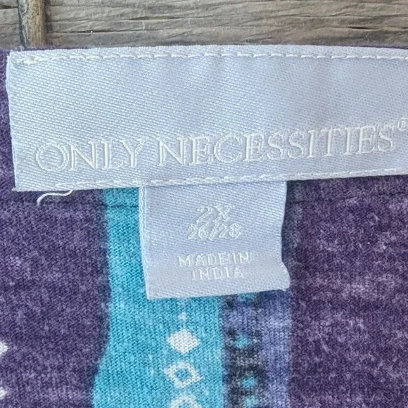 Blue White Print Cotton Empire Waist Babydoll Dress Sz 2X 26/28 Resortwear Boho - Picture 7 of 8